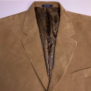 Ralph Ralph Lauren Blazer Sport Coat 46L Mens Twill Gabardine 3 Button Brown